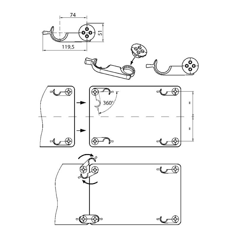 Connecteur pour jonction de plateaux de table