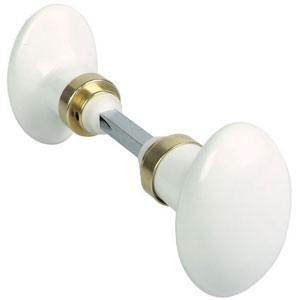 Bouton de porte double ovale en porcelaine - MERIGOUS